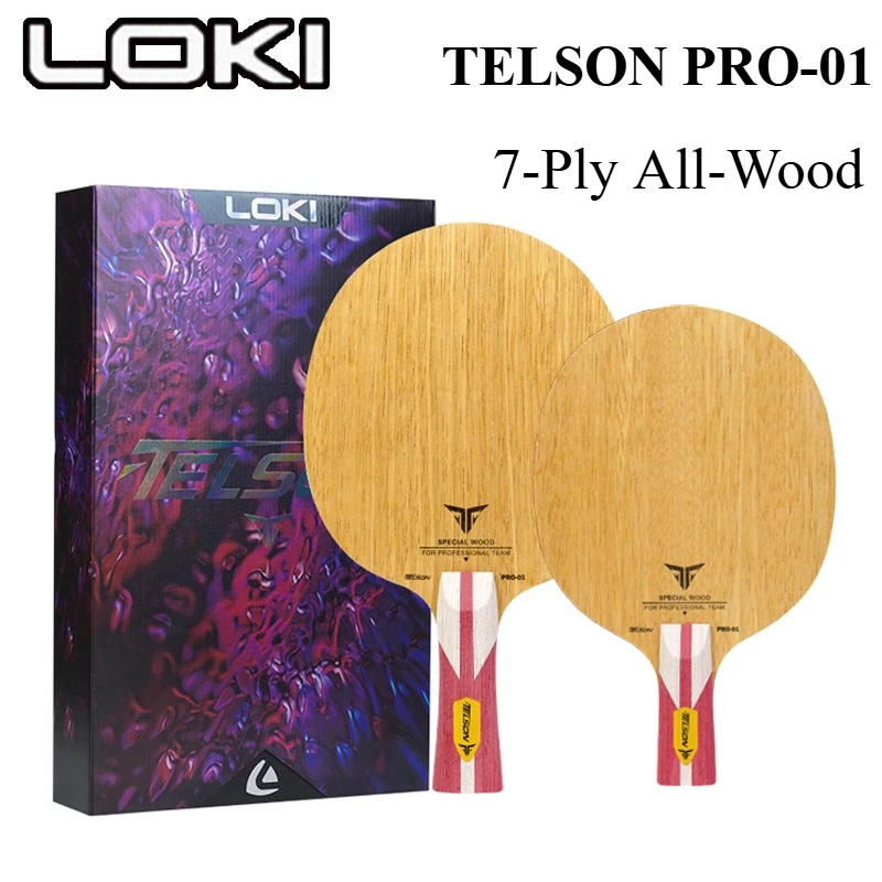 Фото Новая ракетка для настольного тенниса LOKI TELSON PRO-01, 7-слойная, полностью деревянная, PRO-01, для быстрой атаки (FL/CS), профессиональная, с коробкой №2