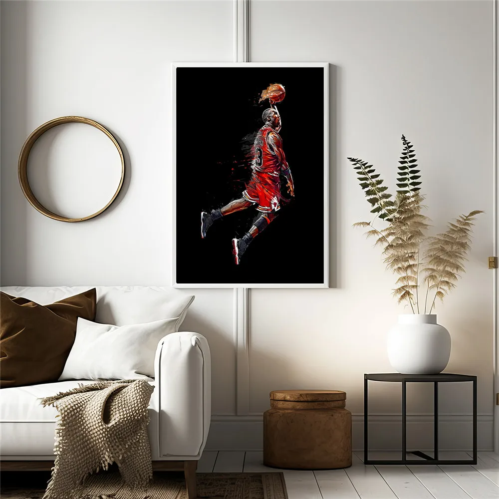 Настенная картина черного цвета для съемки баскетбола современная спортивная