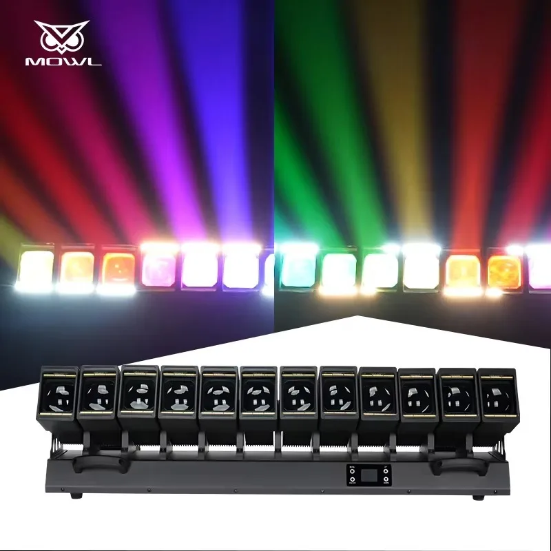 Фото Светодиодный матричный прожектор 12x60W RGBW Halo Ring Swing Beam с эффектом Wash, DMX-управлением для концертов, дискотек и сценической проекции №3