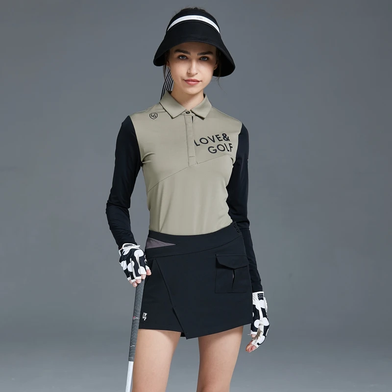 Love Golf women long sleeve T-shirt spring summer Golf ladies shirt sunscreen ladies golf wear short skirt printed Skirts