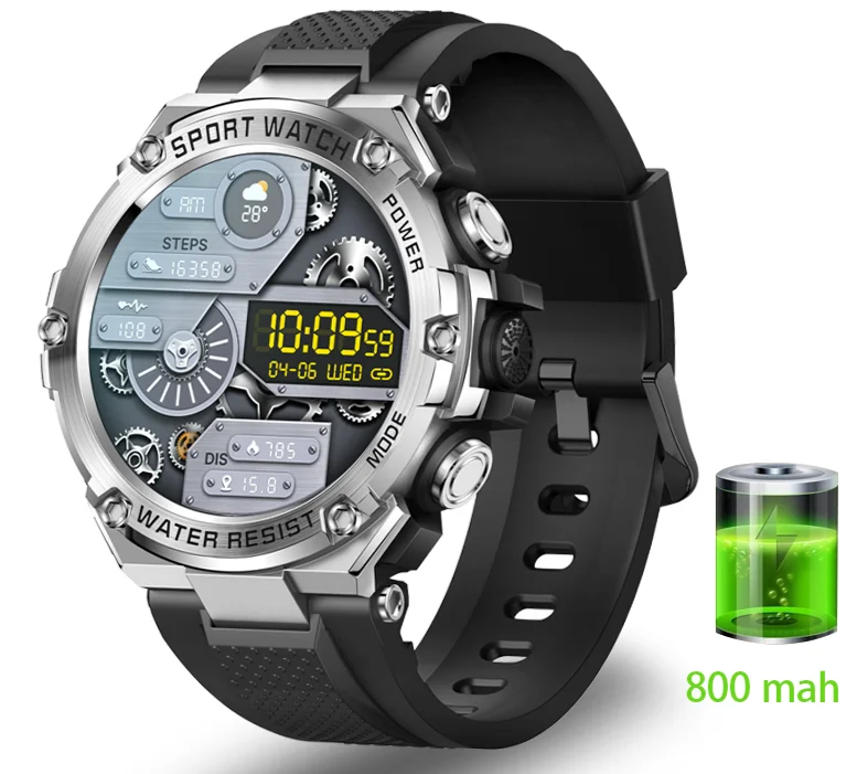 

2023 New Smart Watch Men1.5inch Screen Tough Body 800mAh Bluetooth Call Health Monitoring IP68 Waterproof Sport Smartwatch Men