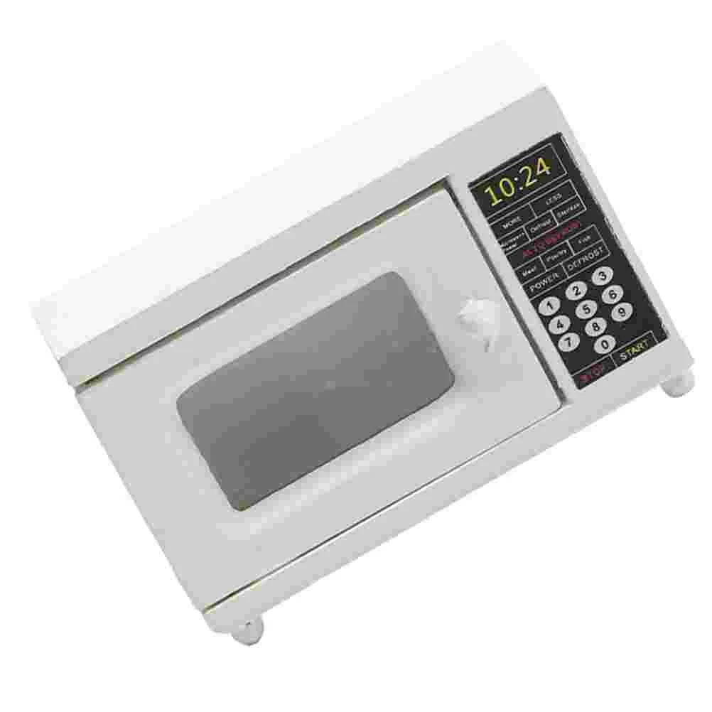 

Microwave Oven Model Mini Retro Furniture House Layout Adornment Light Decorations for Home Wooden Ornament Photography