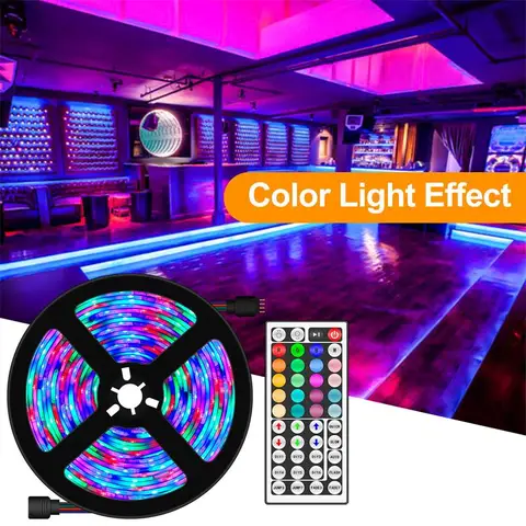 Светодиодная лента, цвет RGB, Стандарт Европы, 2835, 10 м, водонепроницаемая светодиодная лампа с дистанционным управлением, ремешок, сценический эффект