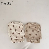 criscky baby boy girl clothes sport clothing tracksuit printing tshirt shorts korean cute clothes toddler clothing sets
