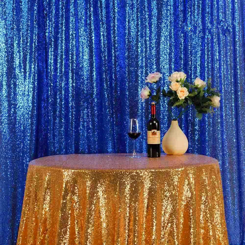 

Блестящий Фон с занавеской 8x8 футов Королевский синий, Блестящий Фон для фотосъемки стена для свадебной вечеринки дома