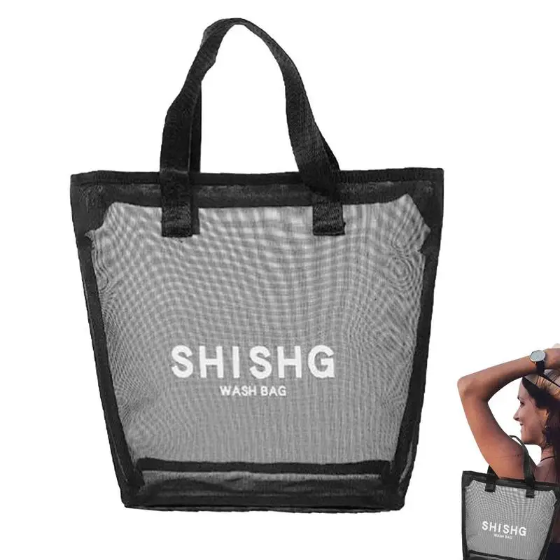 

Mesh Beach Tote Foldable Quick Dry Large Capacity Mesh Bag Portable Pouch For Clothes Toys Cosmetics Toiletries