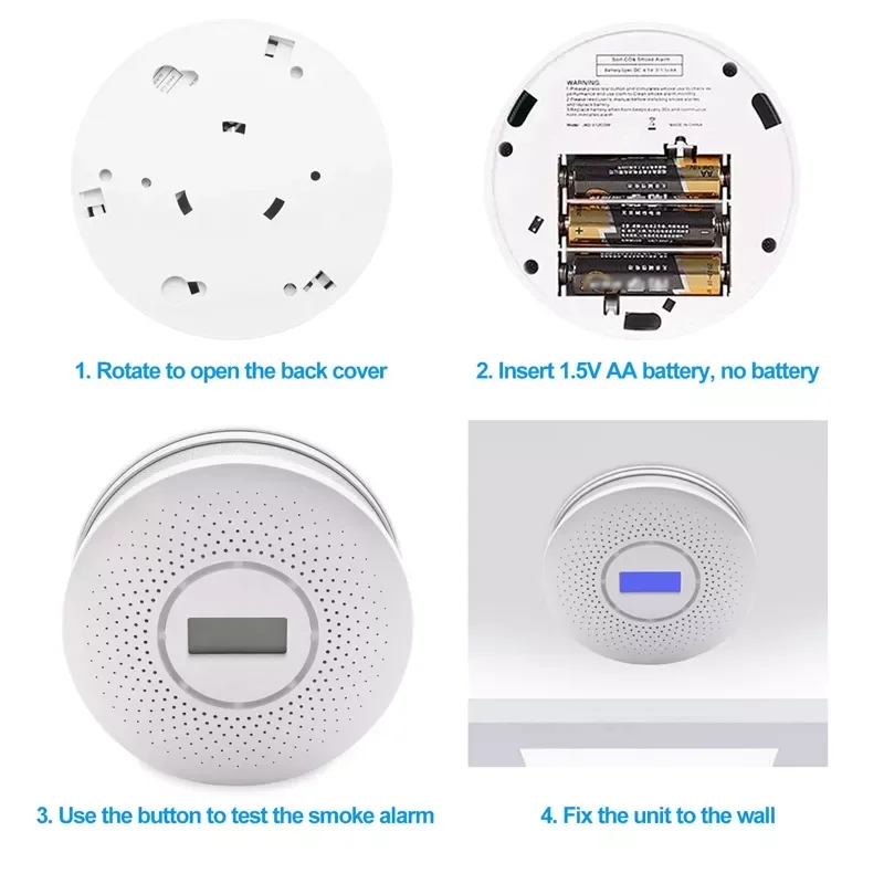 

Combination Smoke & Carbon Monoxide Alarm Dual Sensor CO Alarm With LCD Display And Sound Warning