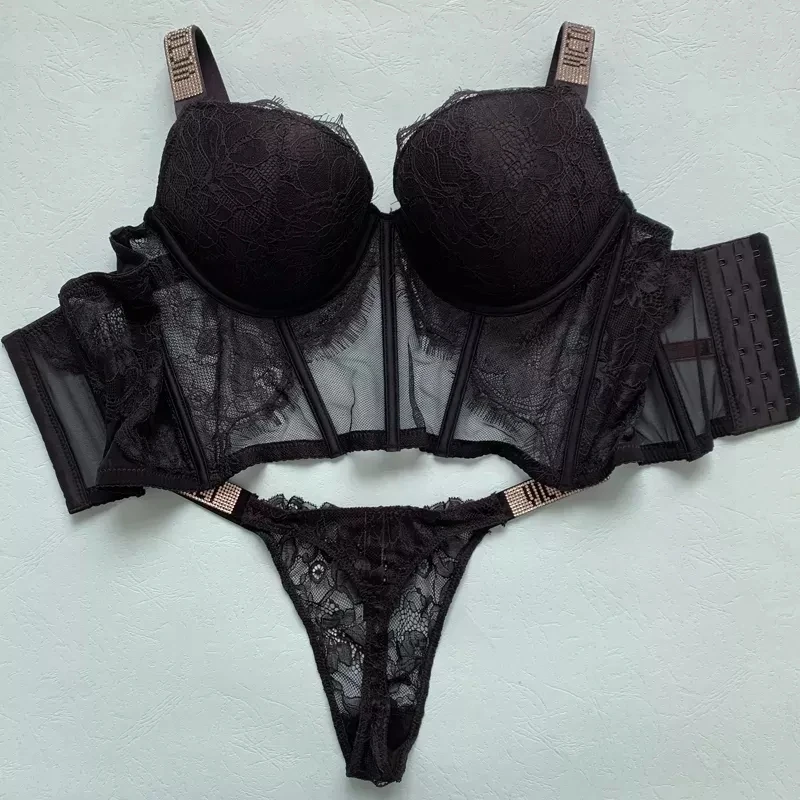 Нижнее белье сексуальный кружевной бюстгальтер Стразы с буквами женское нижнее