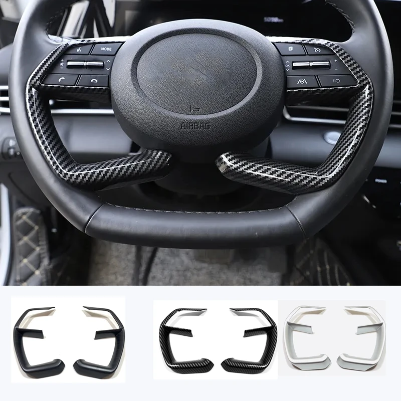 

For Hyundai Elantra 2021 Tucson NX4 2021 2022 2023 Steering Wheel Panel Cover Trim Decoration Frame Car Accessories 2pcs