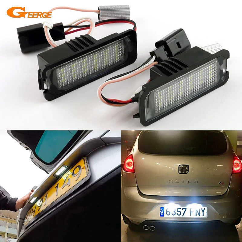 Фото Для Seat Leon Altea Exeo Ibiza Toledo SKODA Superb B6 3T без ошибок ультра яркая светодиодная лампа освещения номерного знака №1
