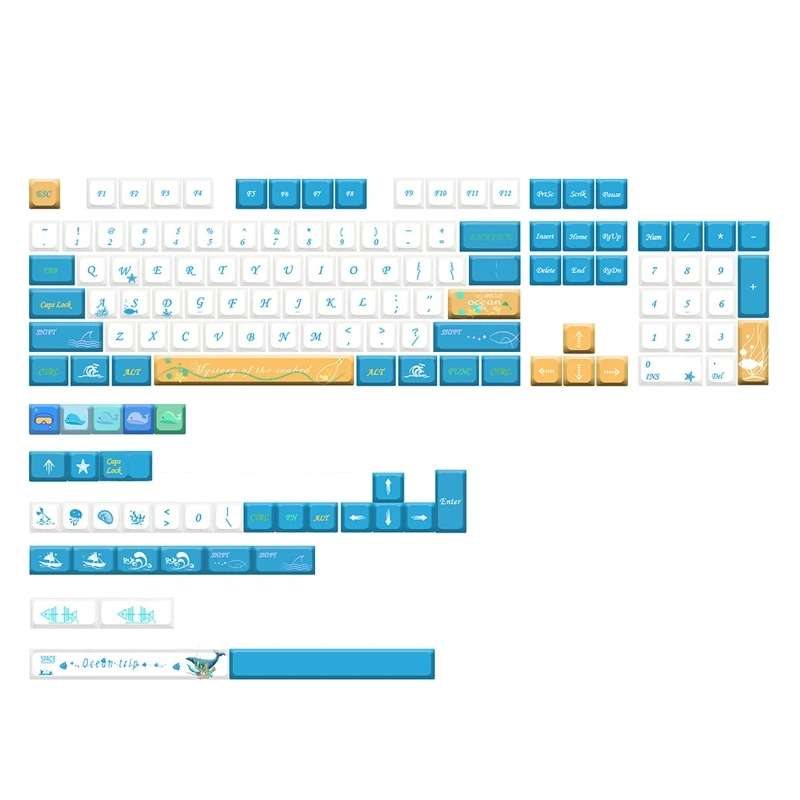 

137 клавиши XDA профиль Underseas Keycap PBT краска Сублимация для механической клавиатуры