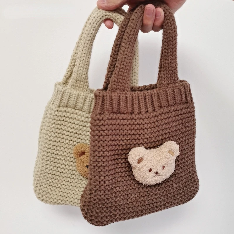 

Baby Cute Cartoon Embroidery Bear Diaper Bottle Portable Storage Bag Mother and Baby Outdoor Outing Snack Cat Bag
