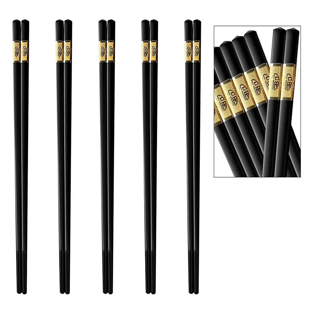 

10 Pairs Korean Chinese Chopsticks Food Sushi Sticks Reusable Korean Chopsticks Set Metal Alloy Tableware Kitchen Accessories