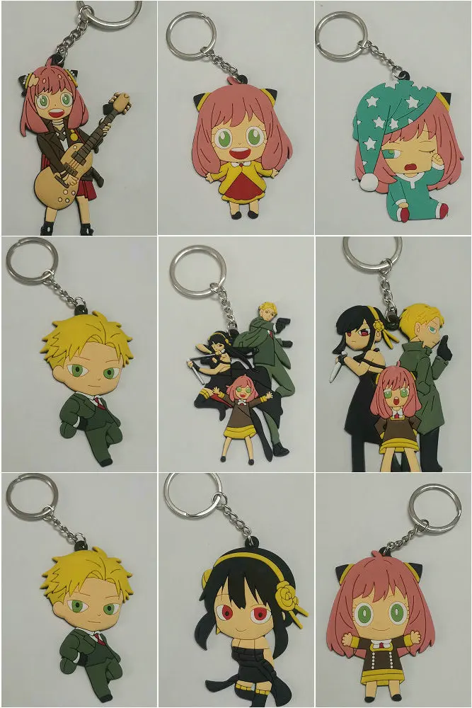 

Spy X Family Soft Rubber Creative Key Chain Cute Cartoon Handbag Car Pendants Accessories Men Women