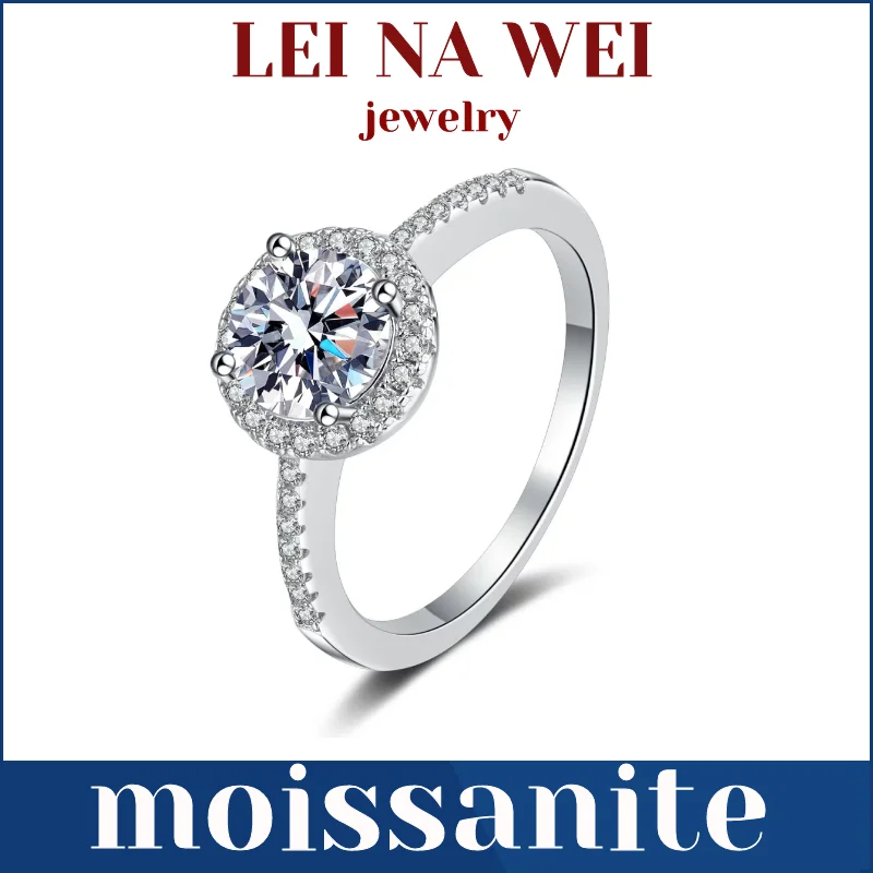 

Оригинальное d-образное кольцо из мозамбикского бриллианта, роскошное свадебное кольцо в 1 карат, 2 карата, круглая инкрустация Bahao, свадебны...