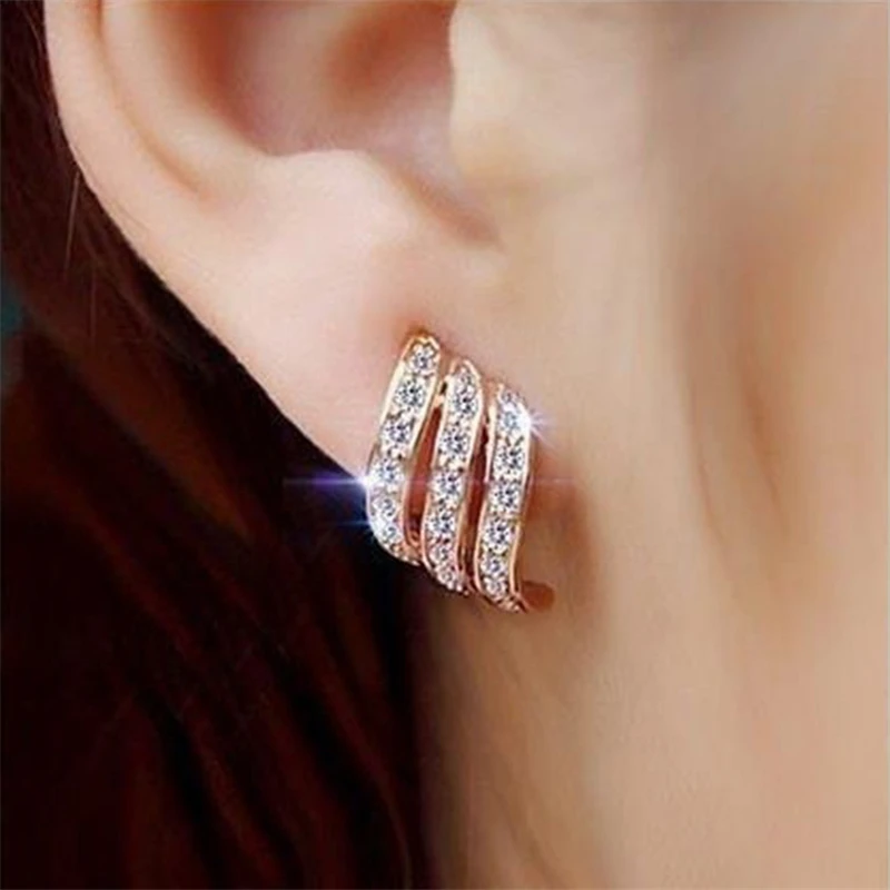 

DIWENFU Real 14K Rose Gold Stud Earrings Women Anillos Wedding Bizuteria Gemstone Yellow Topaz Diamond Jewelry Earring Orecchini