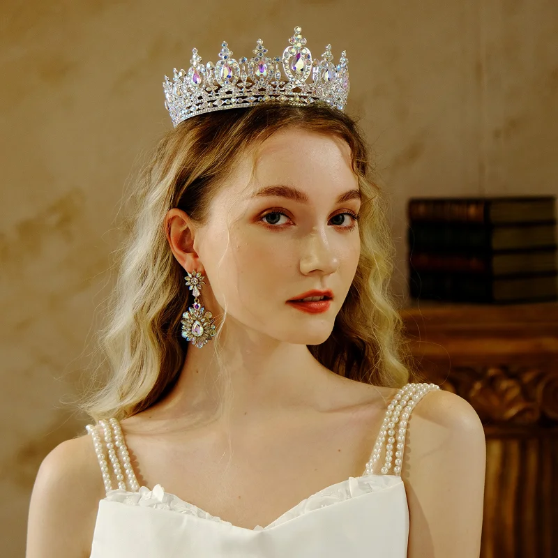 

Baroque Rhinestones Crown For Bride Headbands Wedding Luxury Crystal hairband Girls Elegant exquisite Headwear Hair Accessories