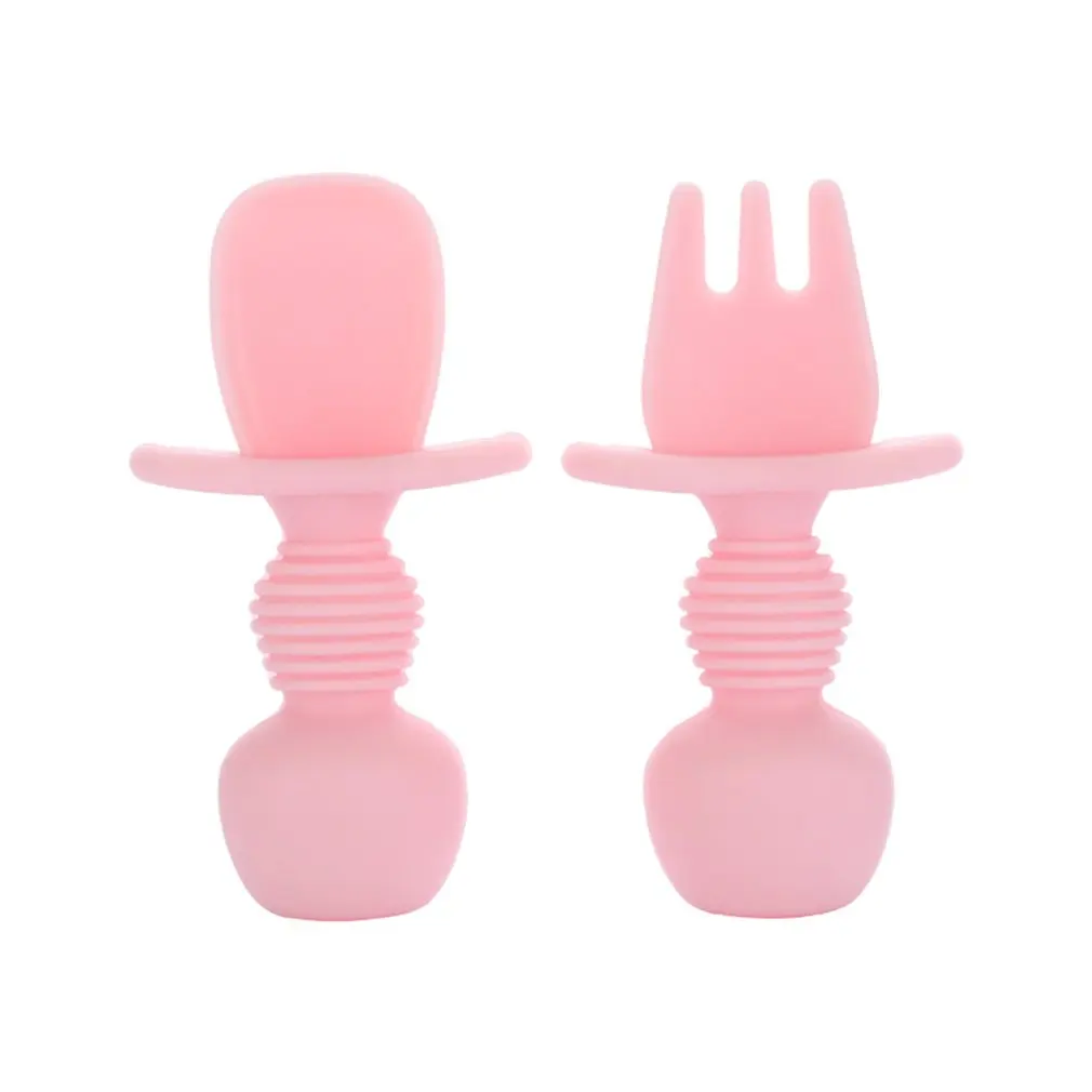 

2Pcs Infant Silicone Spoon Feeding Set Kid Dishes Toddlers Infant Feeding Accessories Spoon Silicone Tableware Children's Good