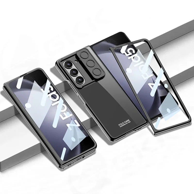 

GKK Оригинальный чехол для Samsung Galaxy Z Fold 5 Slide Len, защитный чехол, роскошное покрытие, стеклянная пленка, жесткий чехол для Galaxy Z Fold5