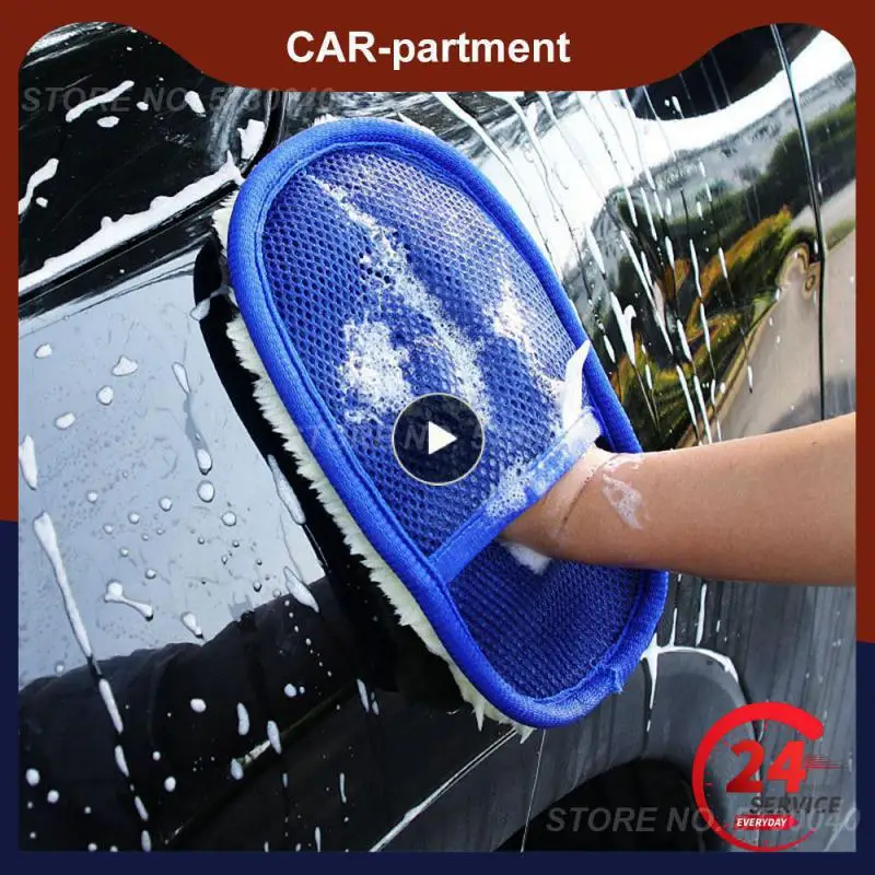 

1~4PCS Durable Car Wash Gloves Portable Motorcycle Washer Care Car Styling Wool Soft Universal Cleaning Brush Car Wash Supplies