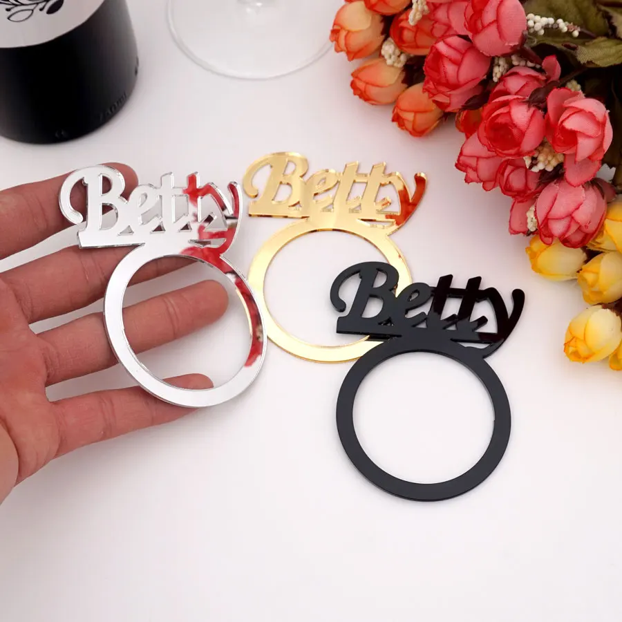 

Personalized Acrylic Napkin Rings Table Decor Event Holder Banquet Dinner Party Favors Guest Gifts Custom Wedding Name Signs