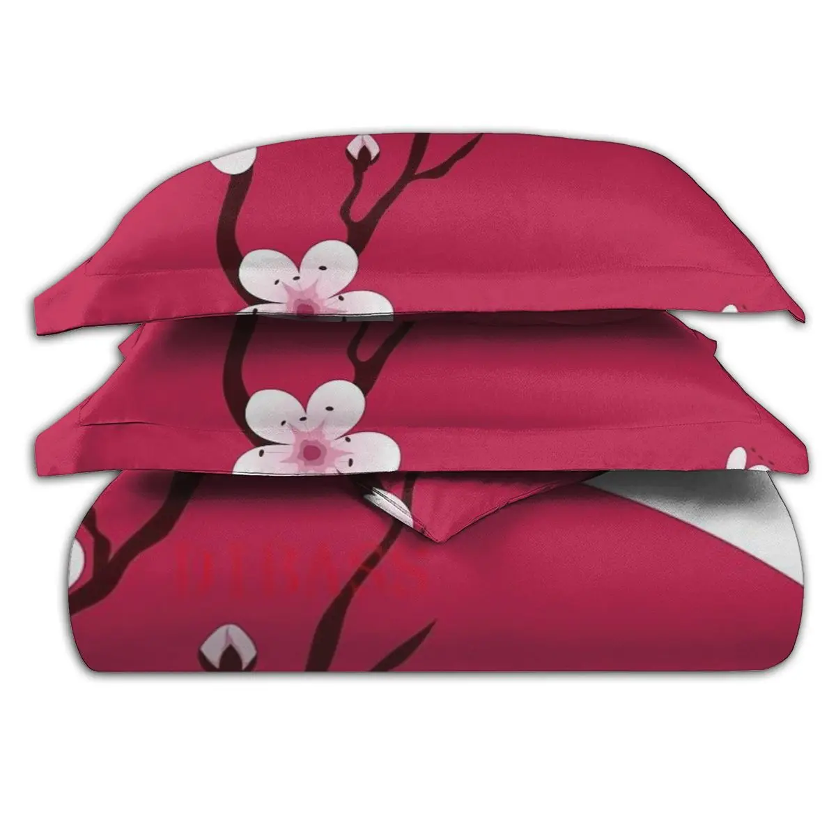 Мягкий чехол на 2 подушки с застежкой-молнией и японским цветком вишни |