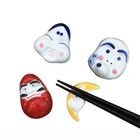 ceramics japanese style mask chopstick holder rest home decorative sushi tableware stand 6pcs
