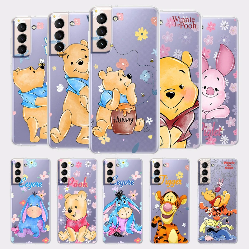 

Pooh Bear Cartoon Cute For Samsung Galaxy S23 S22 S21 S20 Ultra Plus Pro S10 S9 S8 S7 4G 5G Soft Transparent Phone Case Fundas