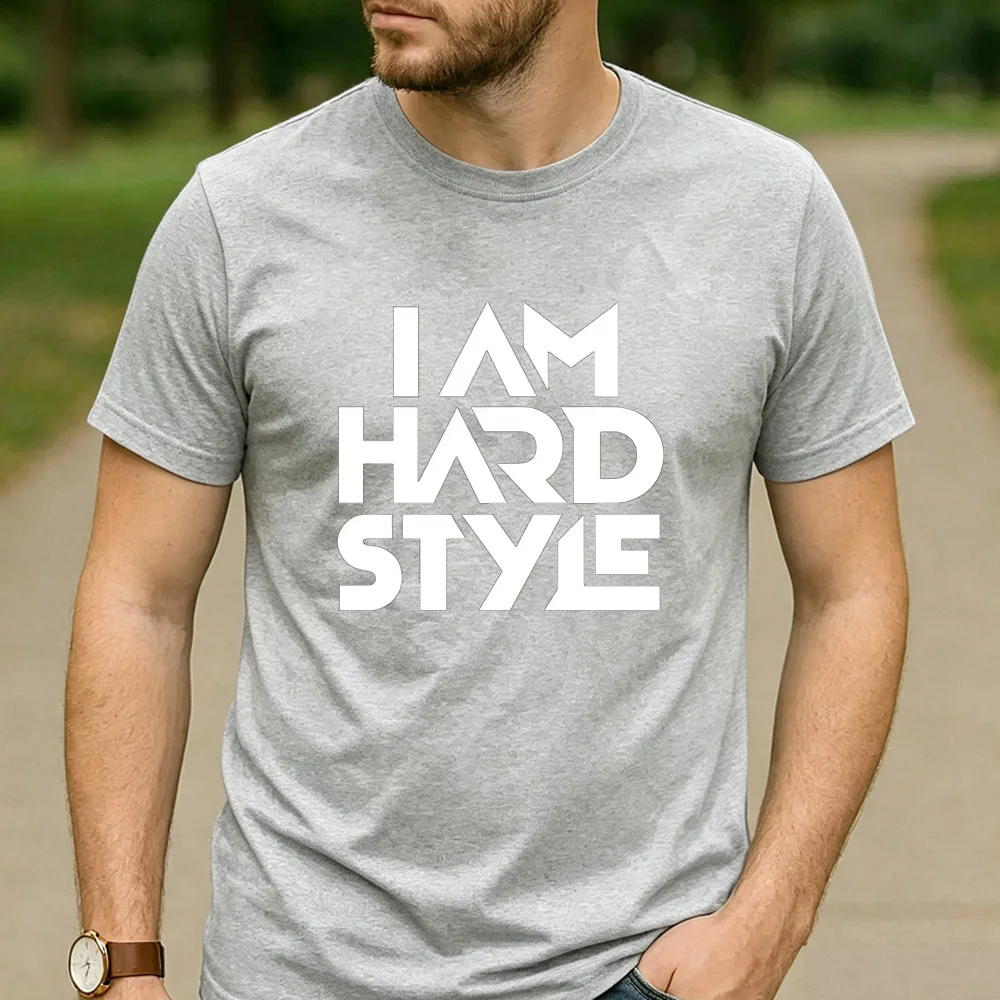 Фото Футболка из хлопка с графическим принтом I Am Hardstyle, унисекс, для мужчин и женщин, повседневная, для фестивалей, уличная одежда, для любителей хард-стиля, футболка для рейверов. №3