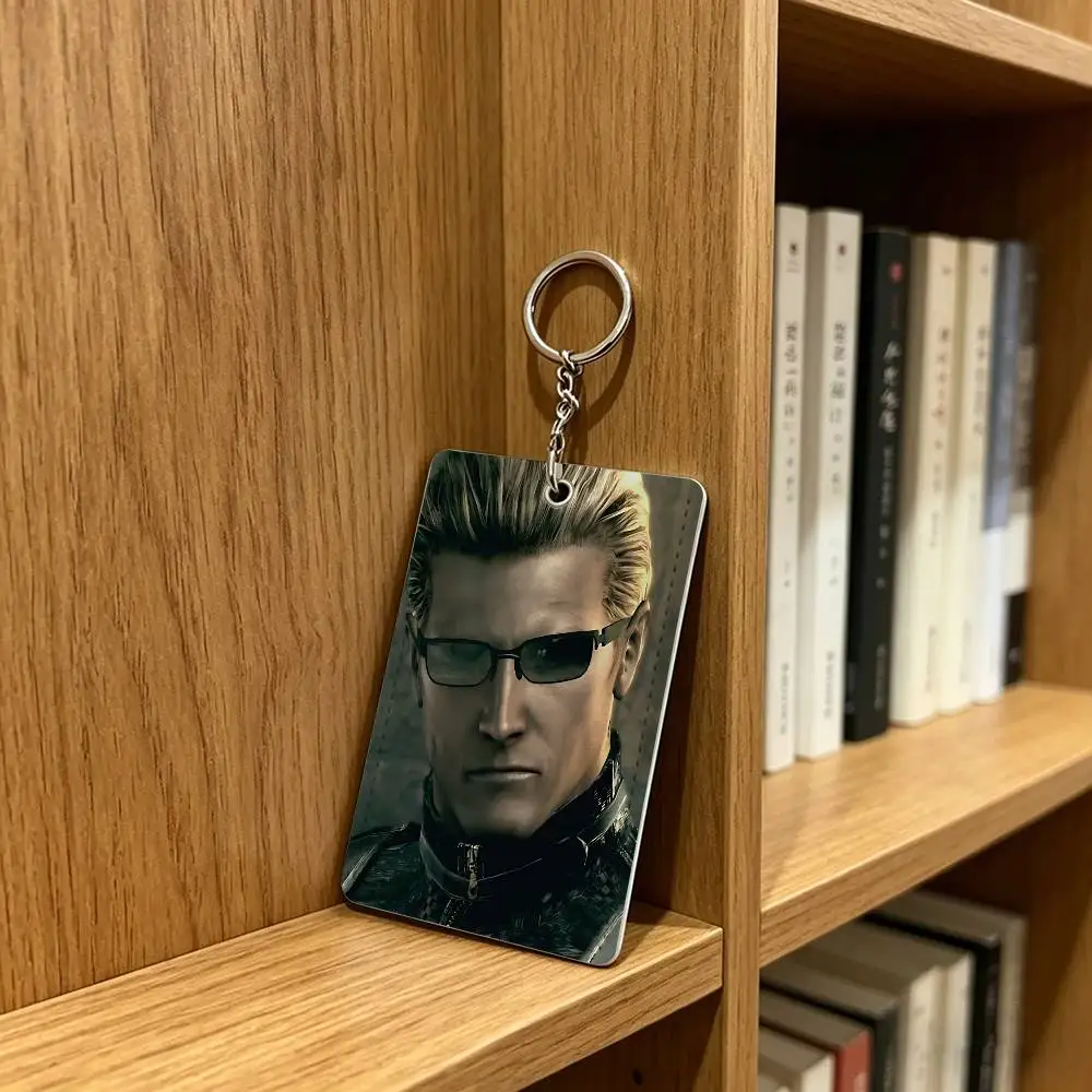Фото Забавный брелок-держатель для карт A-Albert Wesker: для банковских, рабочих, студенческих и проездных карт, защитный чехол №2