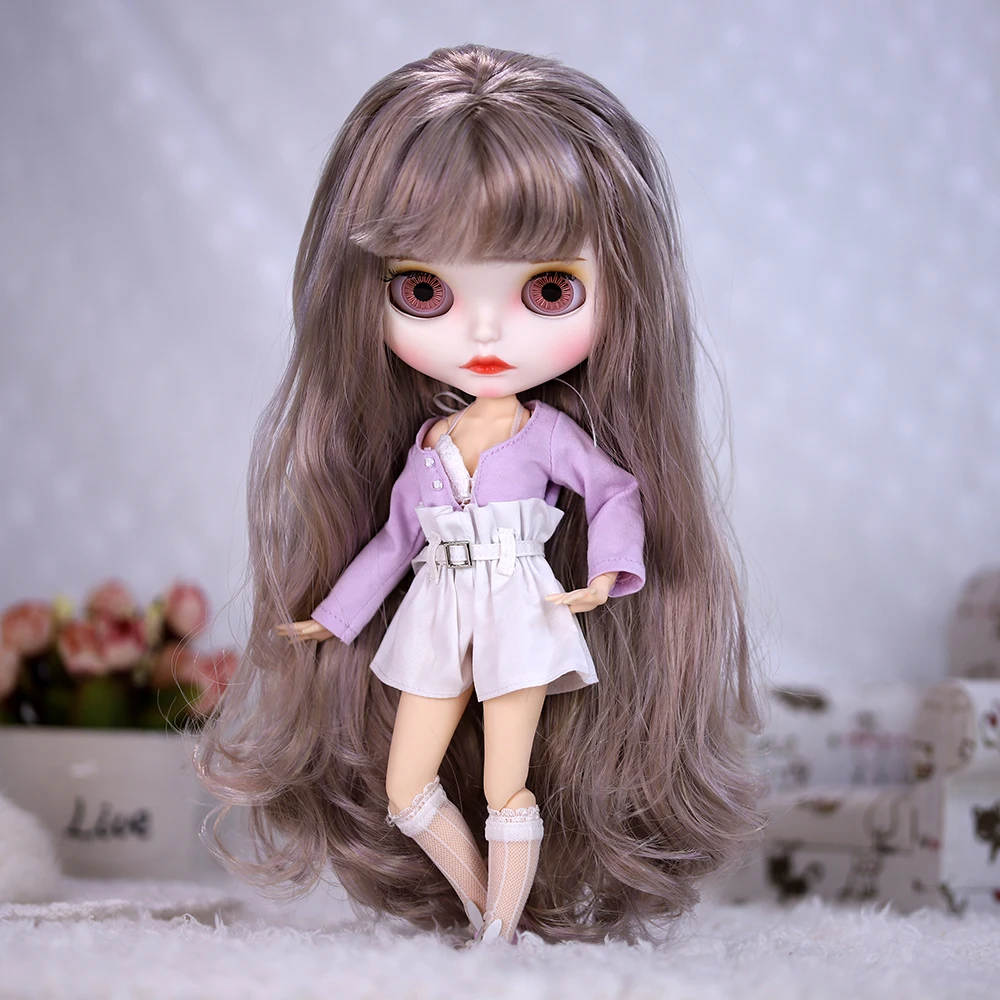 Ful Hair Purple And White Skirt Suit Girl Boy Gift Toy