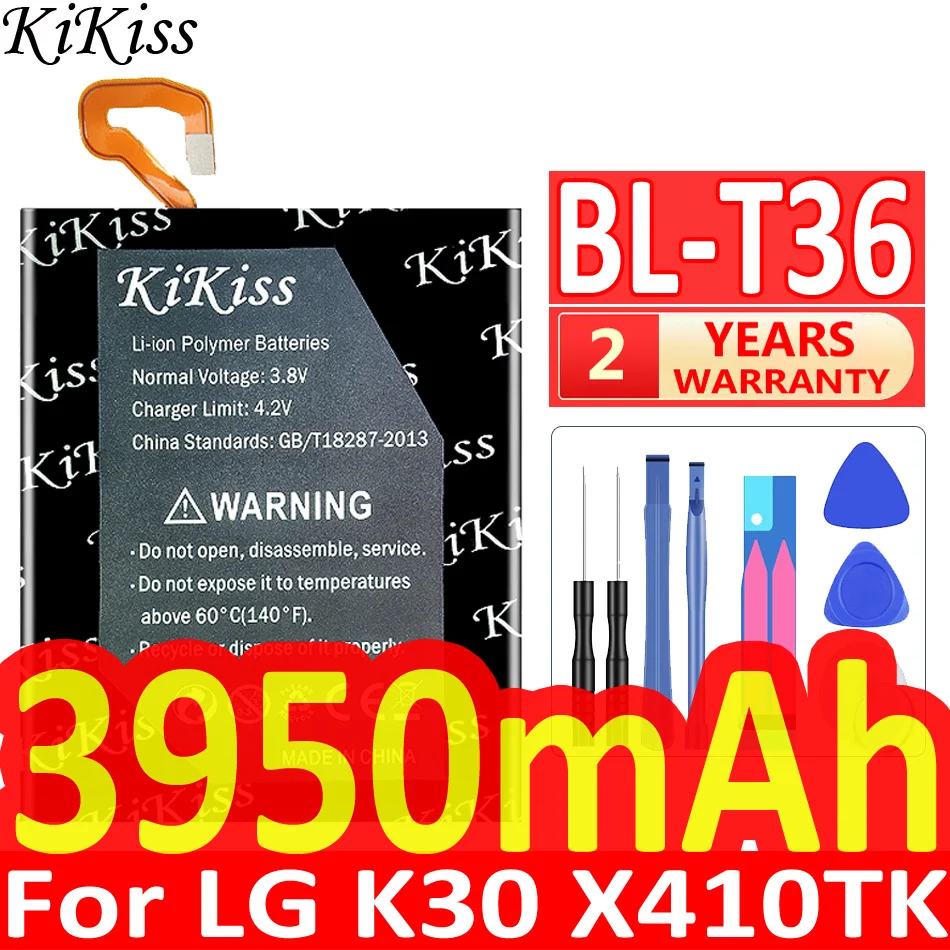 

KiKiss 3950mAh BL-T36 Battery For LG K30 X410TK BL T36 BLT36 Mobile Phone Bateria + Free Tools