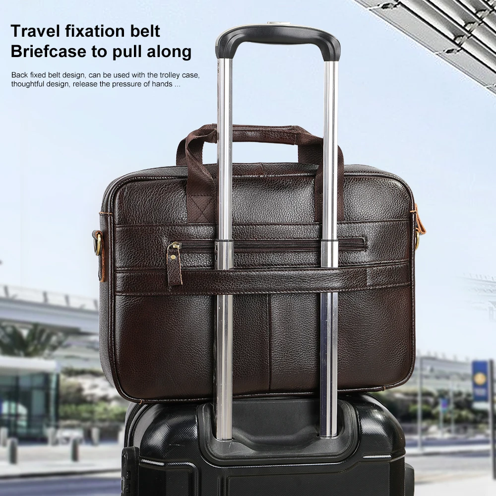 NIUCUNZH Handbags Computer Bag 15.6 Inch Business Travel Briefcase Genuine Leather Shoulder Crossbody Bags A4 Documents Bags