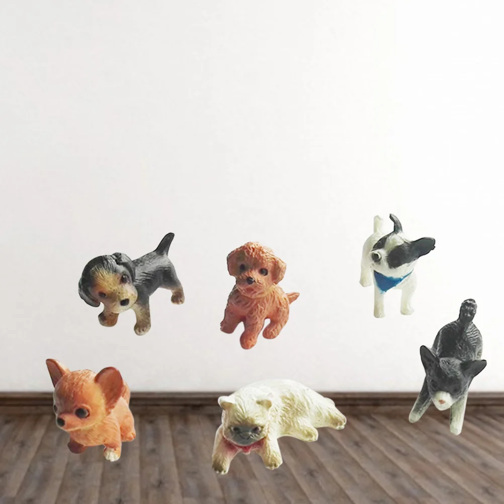 

Mini Figurines Animal Statue Ornament Playset Miniature Model Dog Cat Educational Toppers Cake Animals Dogs Toys Figures Puppy