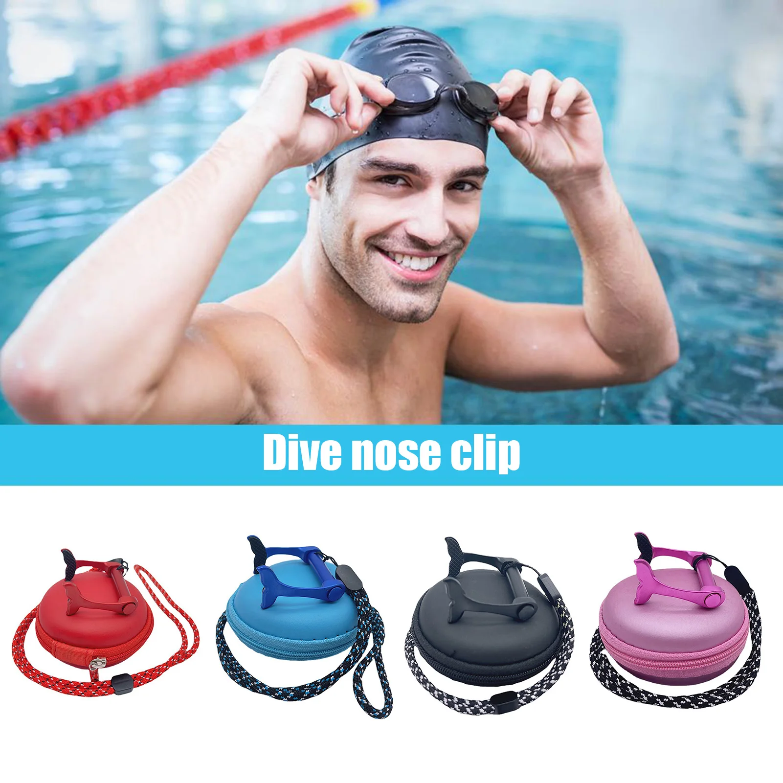 

Swimming Nose Clip Waterproof Silicone Swimming Nose Plug With Elastic String And Box For Kids And Adults Swimming Accessories