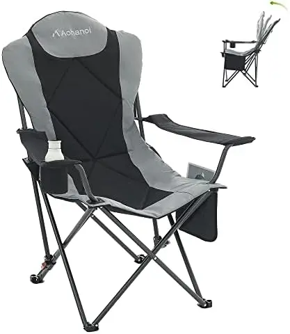 

Chairs, Camping Chairs 2 Pack Chairs for Heavy People with Adjustable Angled Backrest, Outdoor Folding Camping Chairs, Folding
