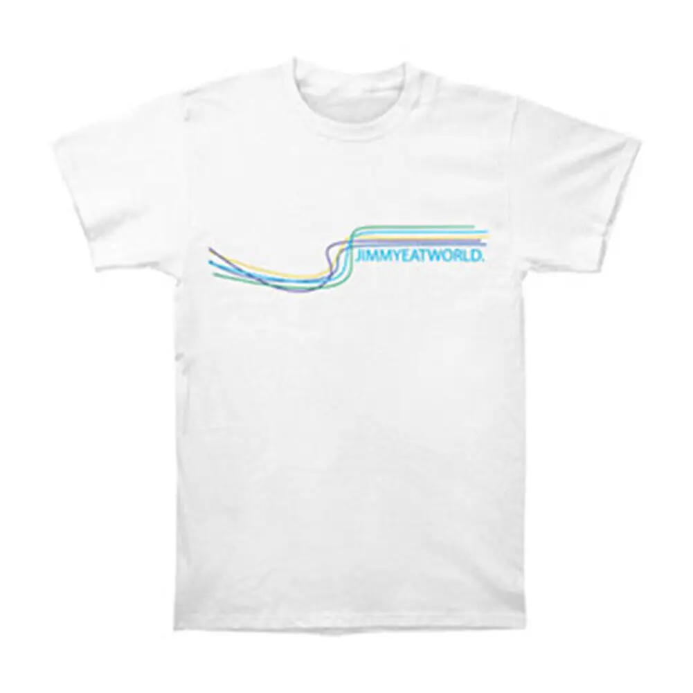 Мужская футболка в полоску Jimmy Eat World белая большого размера