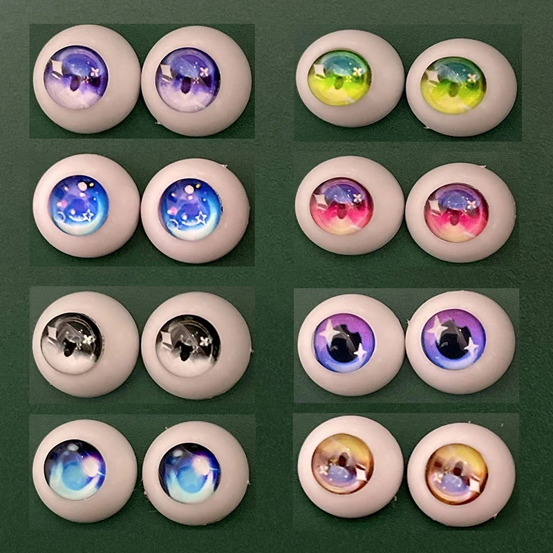 

2 Pairs Colorful Eyeball 12mm/14mm Cartoon Eyeballs DIY Toy Eye Plush Animal Eye Accessories Doll Eyeball BJD Eyes
