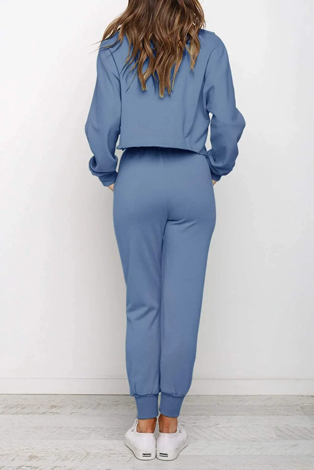 2 Piece Pajama Sets Women's Long Sleeve Crop Top and Pants Jogger Long Sleepwear Loungewear Pjs Sets