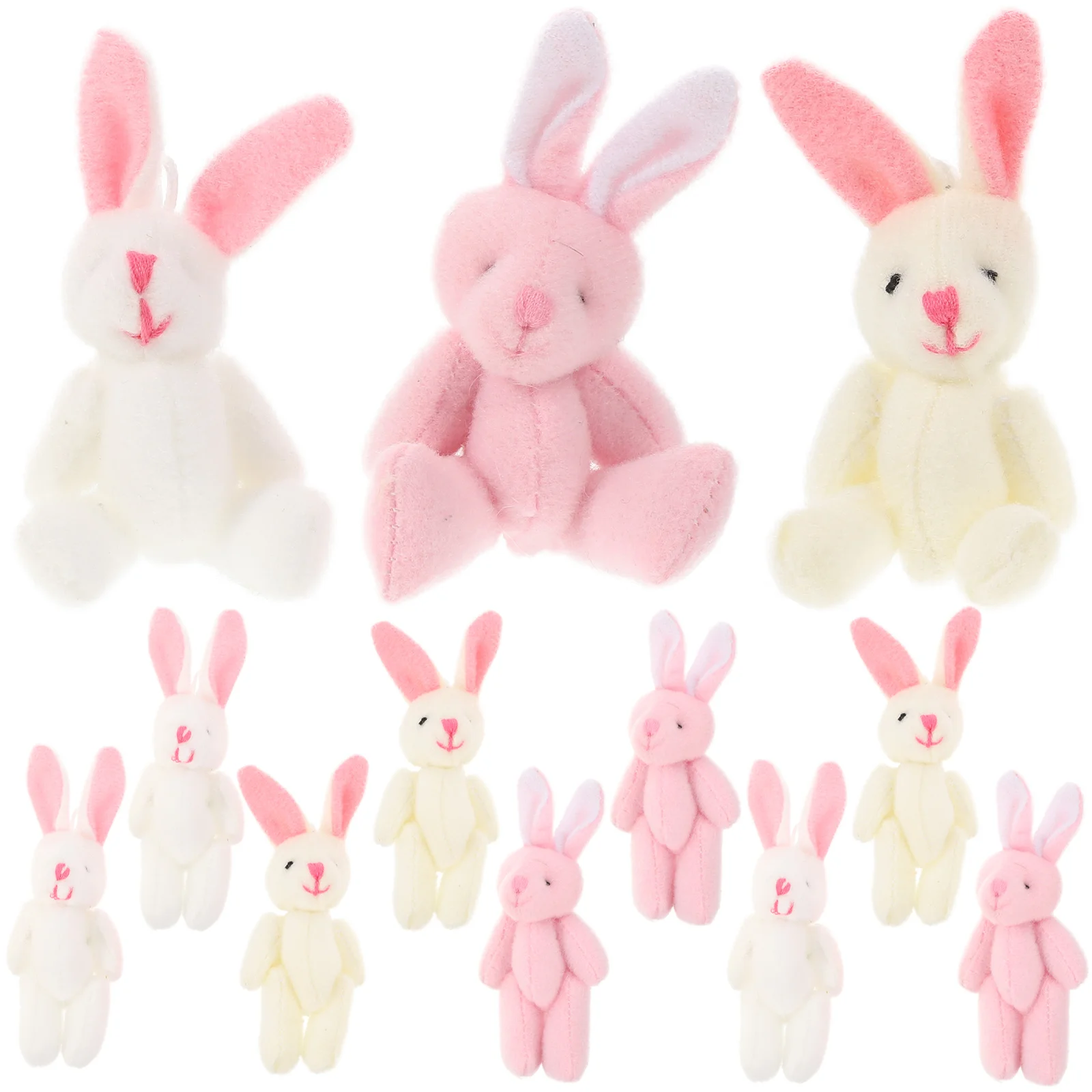 

15 Pcs Knuckle Rabbit Pendant Ornament Bunny Stuffed Animal Small Bunnies Decorations Pp Cotton Tiny Plush Home Baby Car Toys