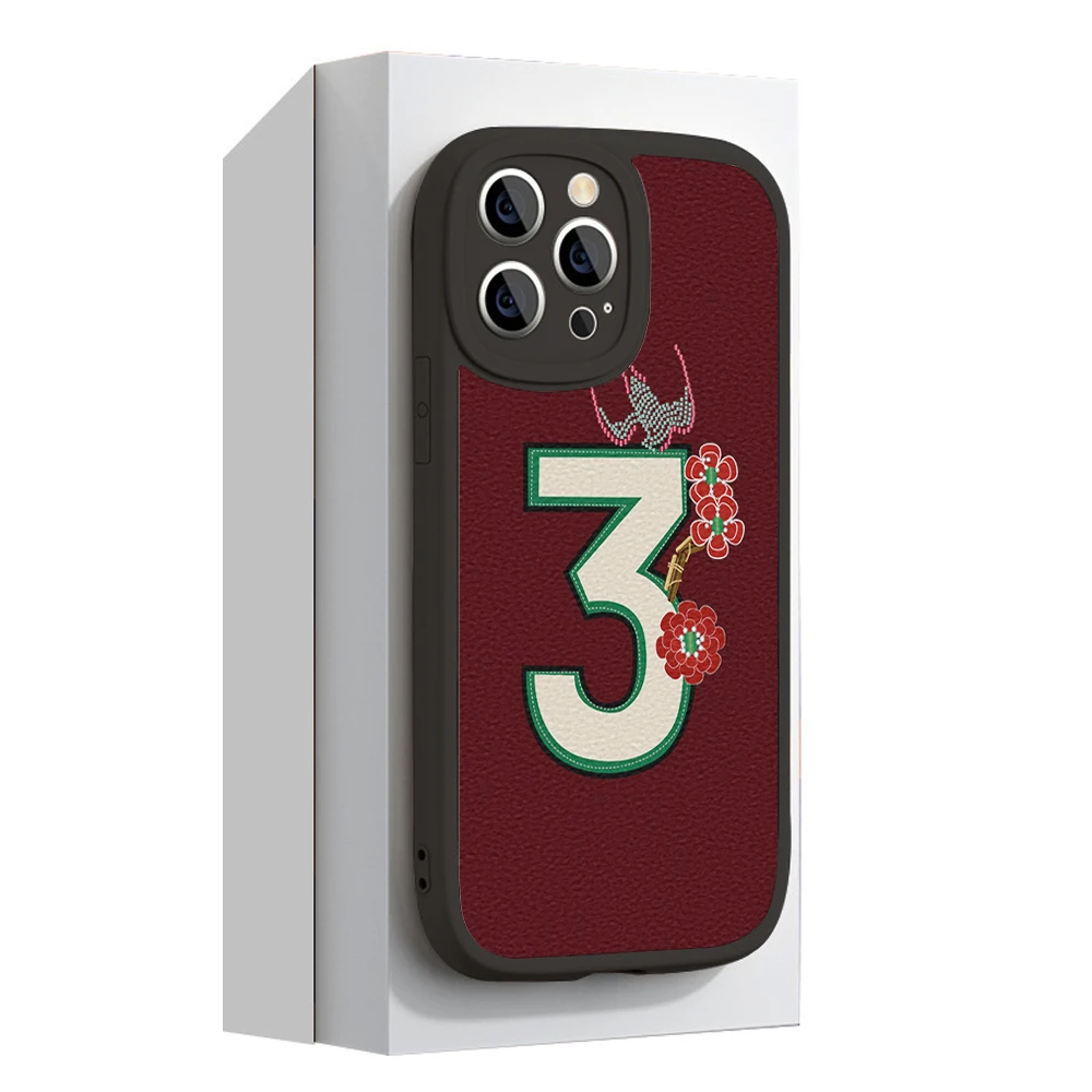 

Lucky Number 3 Phone Case for Iphone 13 12 11 Pro MAX MiNi 7 8plus X XS XR 3rd Birthday Memorial Day No. 3 Lambskin Covers