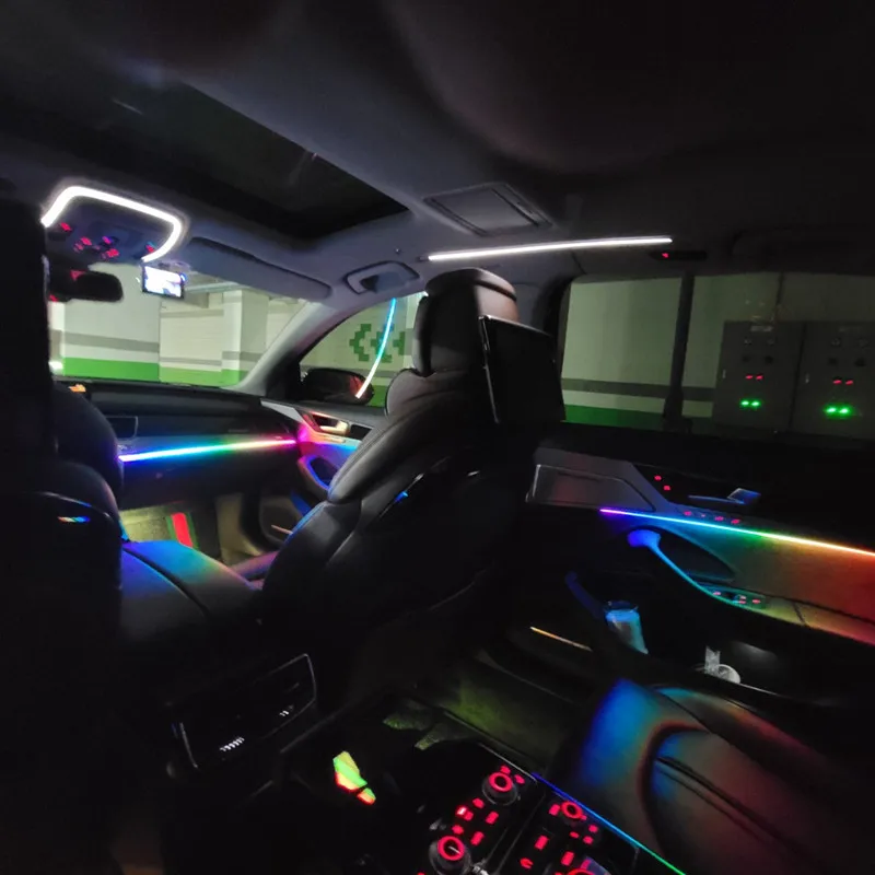 Дешево 18 в 1, автомобисветильник светодиодное освещение, 64 цвета