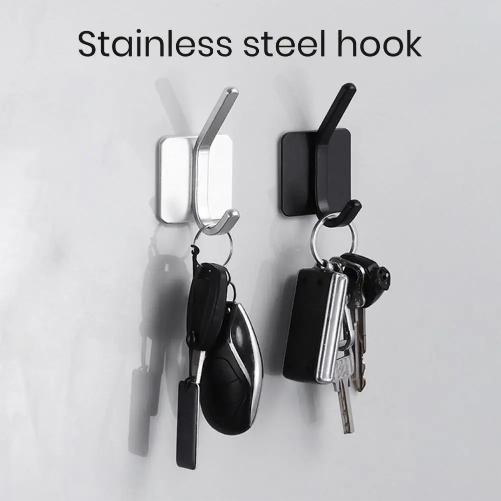 

4Pcs Hanging Hook Excellent Easy to Install Double Layer Household Supplies Adhesive Hook Adhesive Hook
