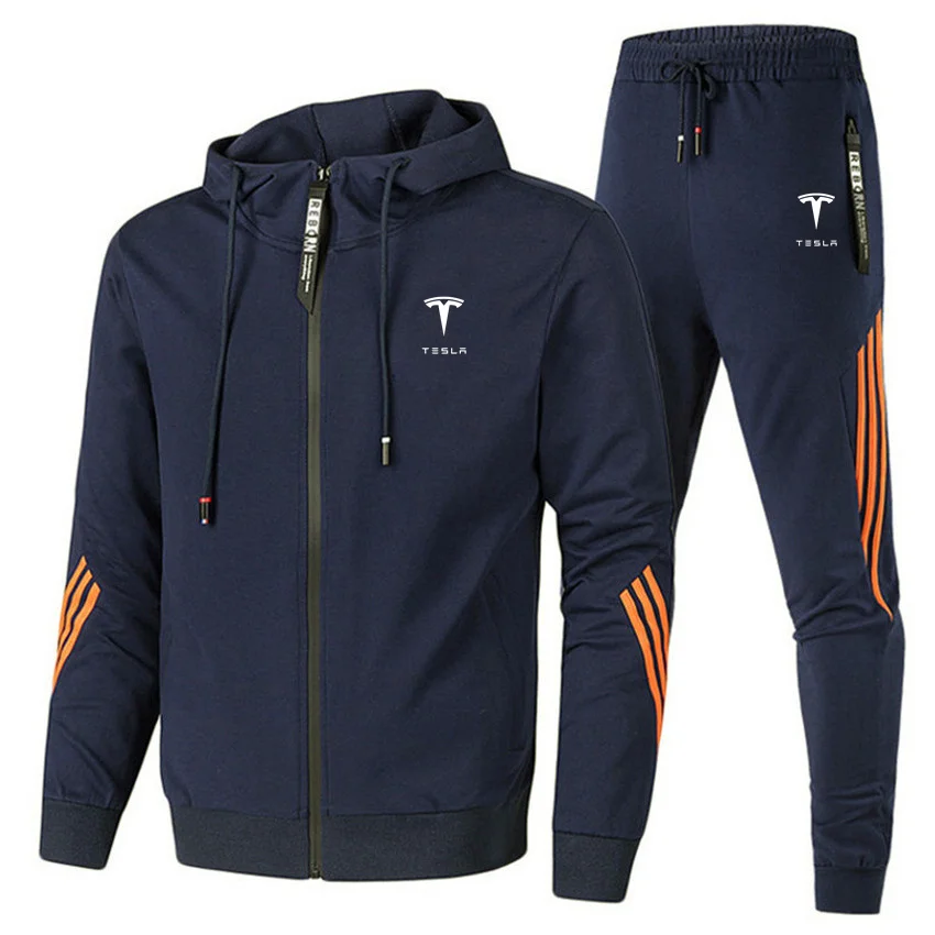 

Tesla Car 2022 Latest Men's Sets Hoodies + Pants Spring Autumn Sport Suits Casual Sweatshirts Tracksuit Sportswear Custom Logo