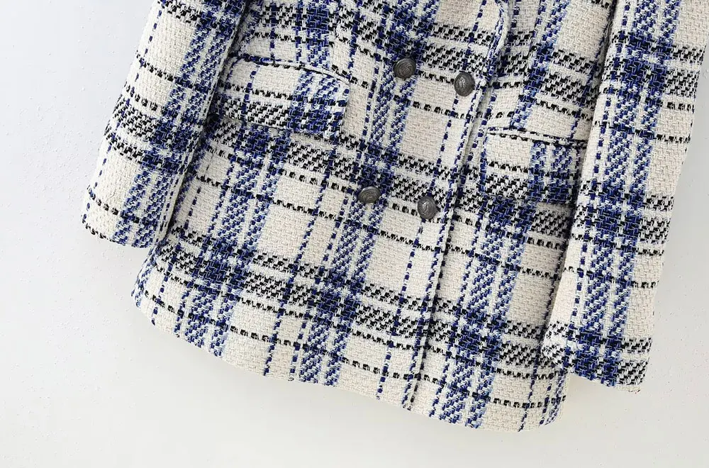 Women's double breasted fashionable retro suit jacket