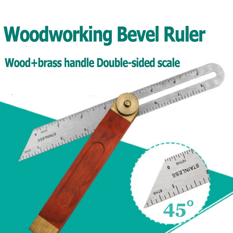 

Линейка угловая из нержавеющей стали с деревянной ручкой, 9 дюймов