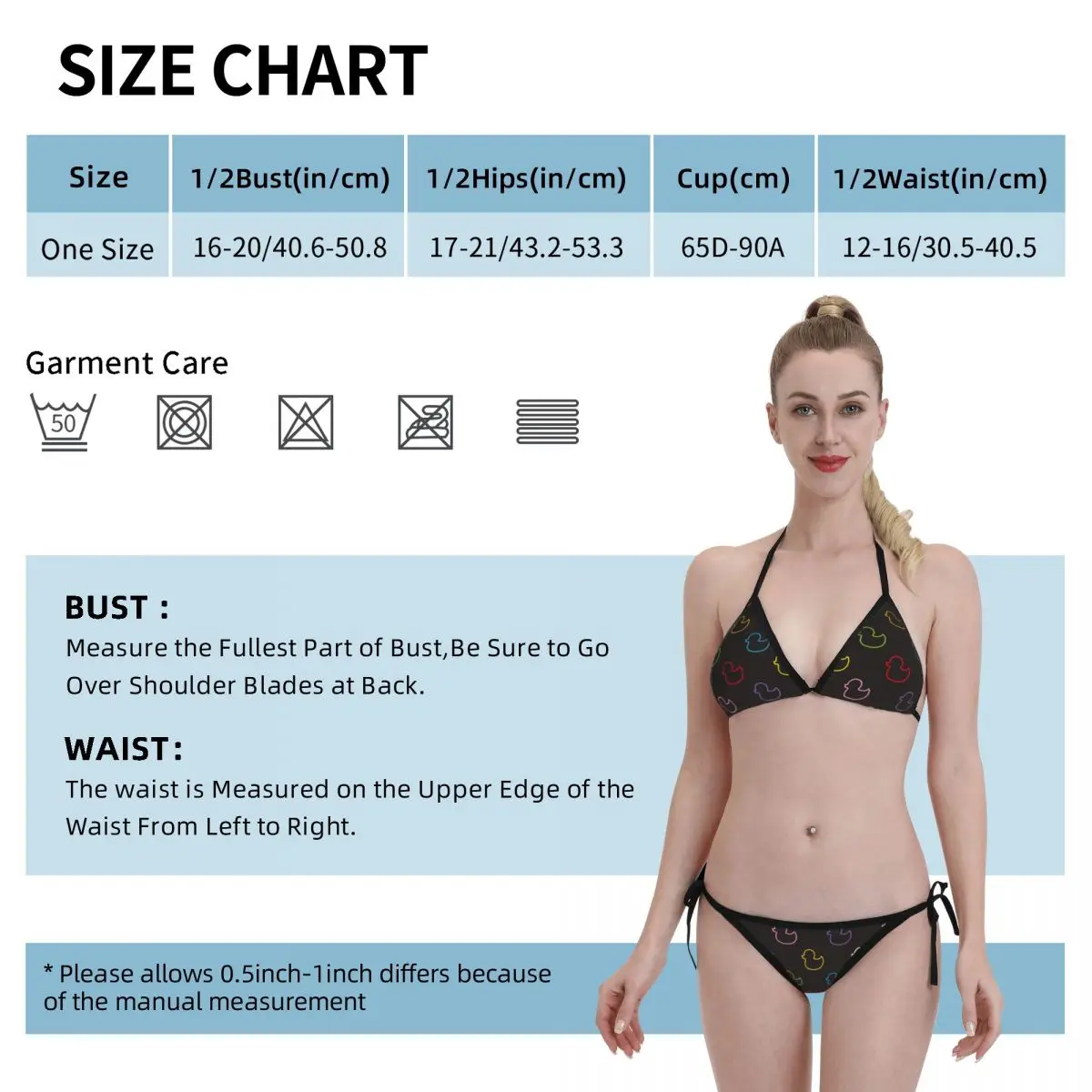 Купальник-бикини с открытой спиной и изображением утки |