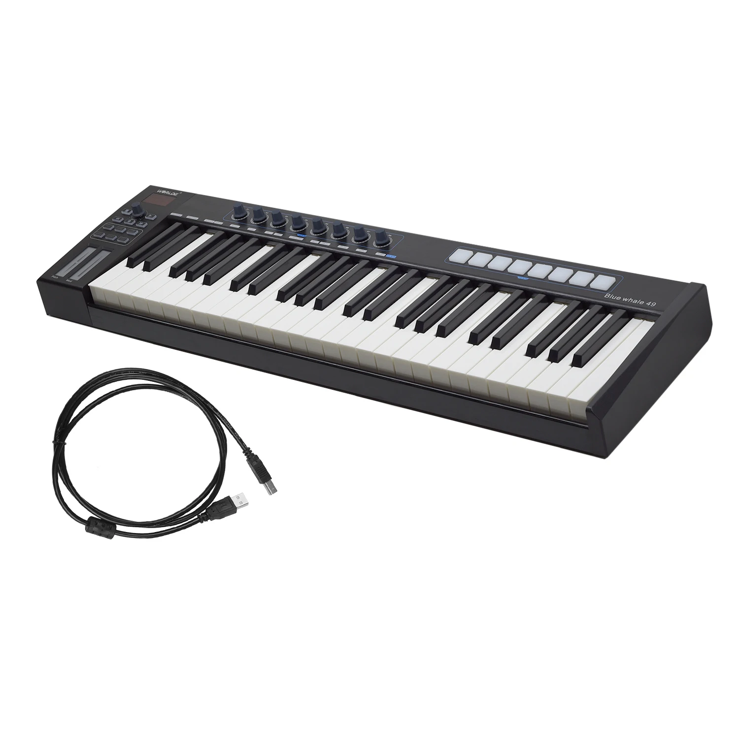 Портативный USB MIDI-контроллер WORLDE Blue КИТ 49 с клавиатурой полуутяжеленными