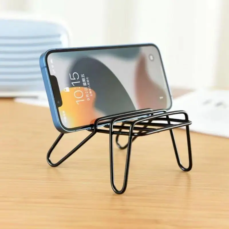 Mini Chair Shape Mobile Phone Stand Portable Cute Colorful Adjustable Folding Stool Lazy Phone Desktop Holder For Cell Phone