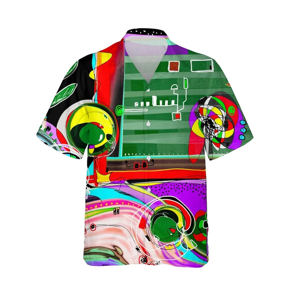 Jumeast 3d Abstract Hand-painted Printed Hawaiian Shirt Men Short Sleeve Harajuku Street Style Shirts for Men Casual Loose Tops